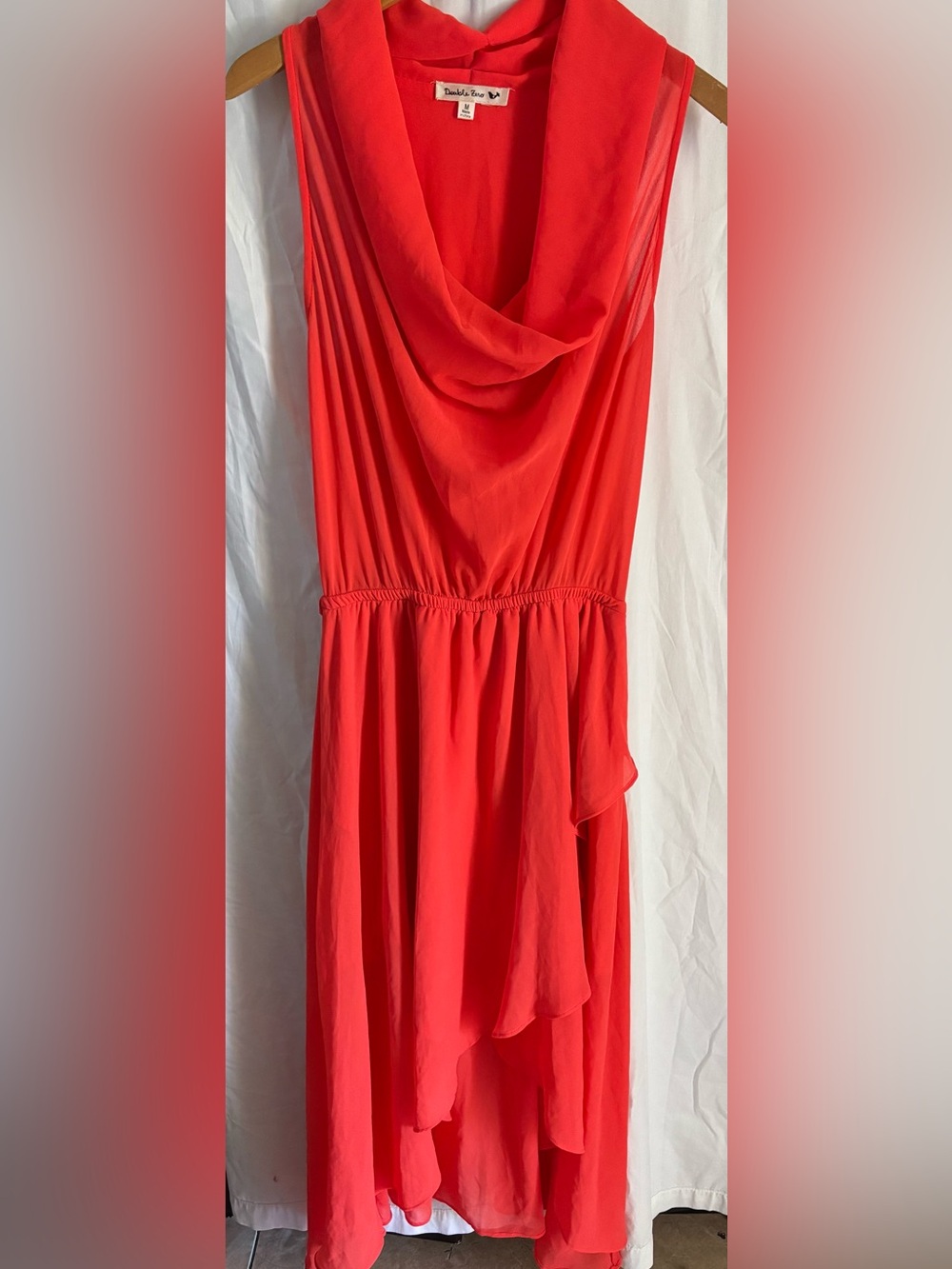Double Zero Red Cowl Neck Maxi Dress